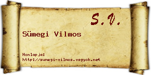 Sümegi Vilmos névjegykártya